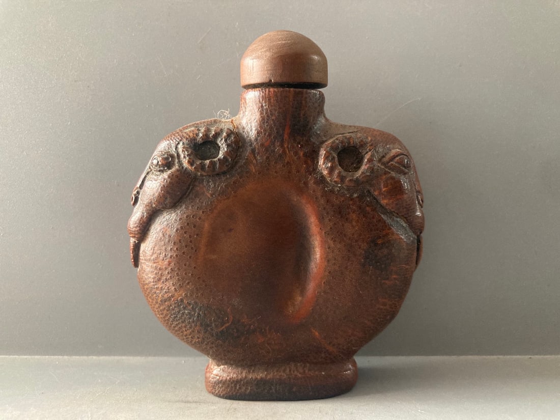 Old Bamboo Sheep Snuff Bottle - 6