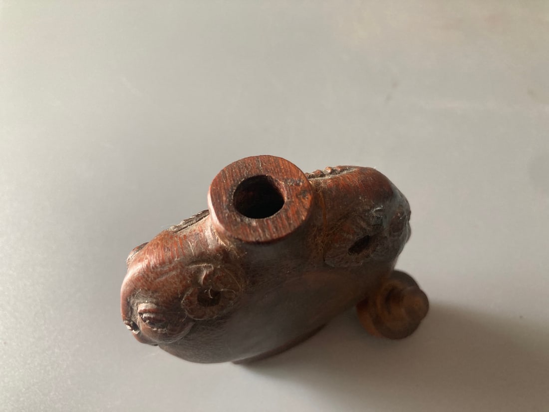 Old Bamboo Sheep Snuff Bottle - 7