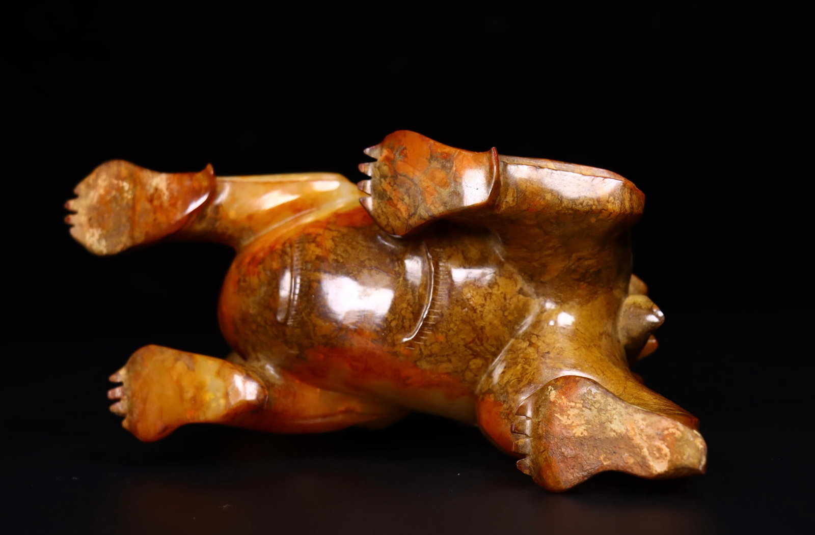 Vintage Hetian Jade Double Beast Statue - 9