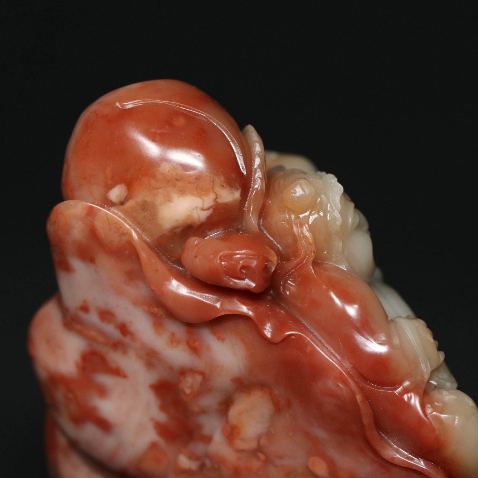 Shoushan Soapstone Hand-Carved Kid Statue - 8