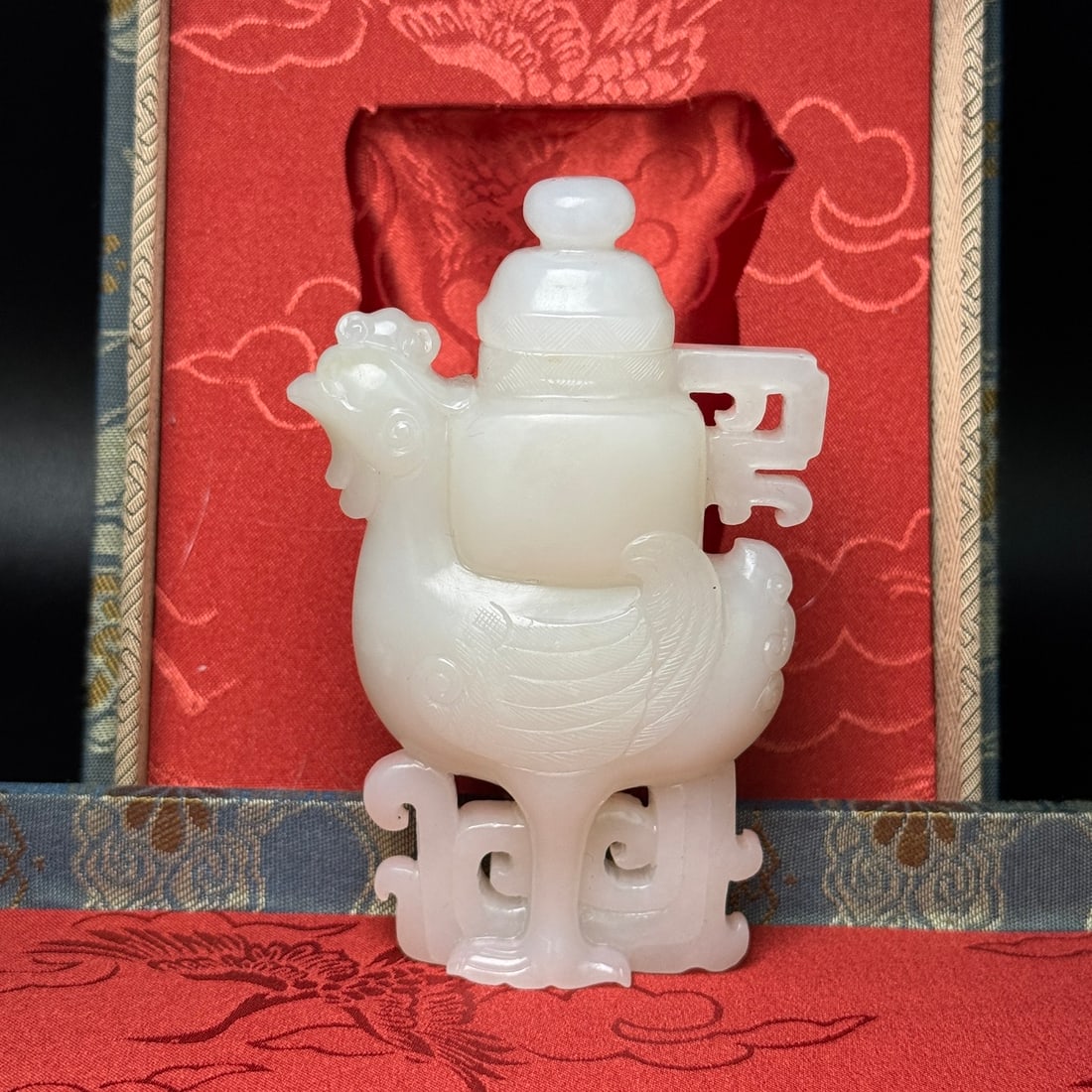 Superb Hetian Jade Phoenix Bottle Vase - 4