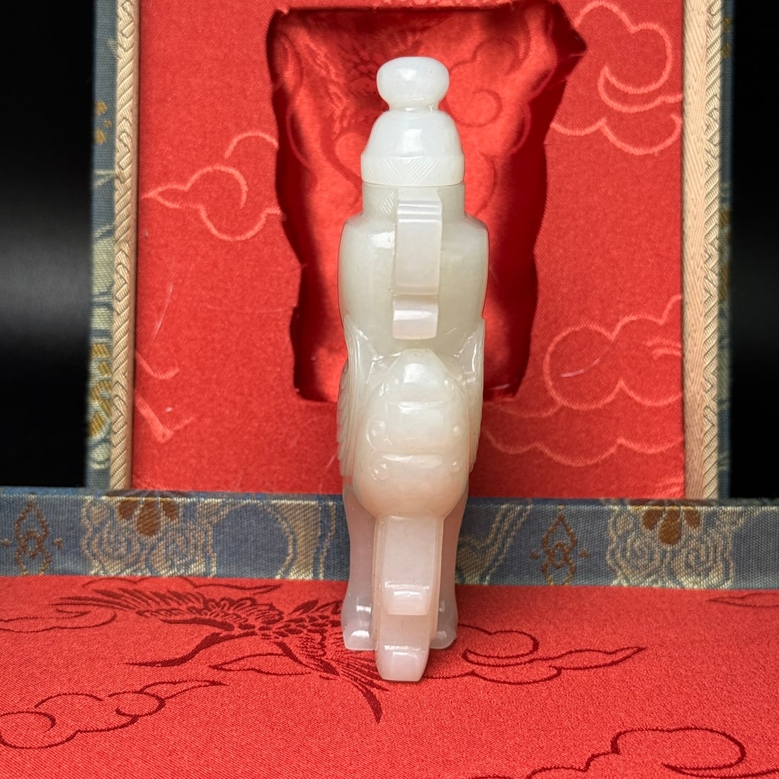 Superb Hetian Jade Phoenix Bottle Vase - 5