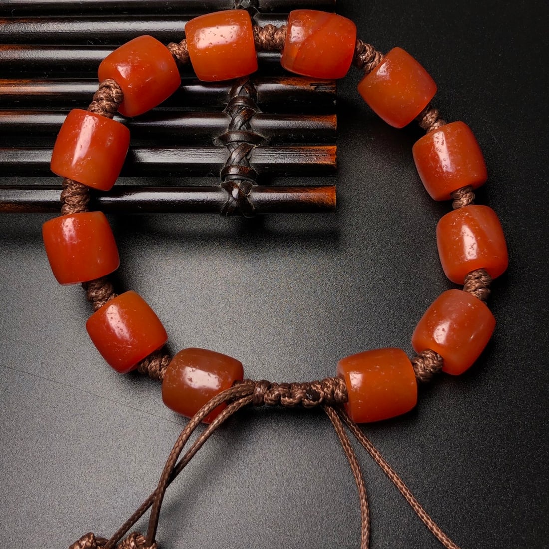 Hand knitting Red Agate Hand Chain - 2