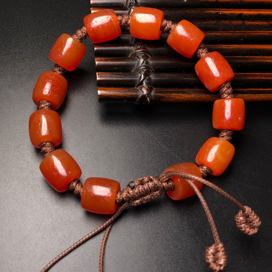 Hand knitting Red Agate Hand Chain - 6
