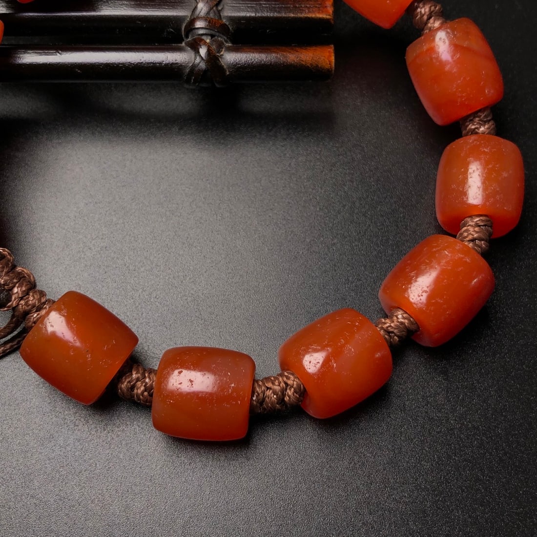 Hand knitting Red Agate Hand Chain - 7
