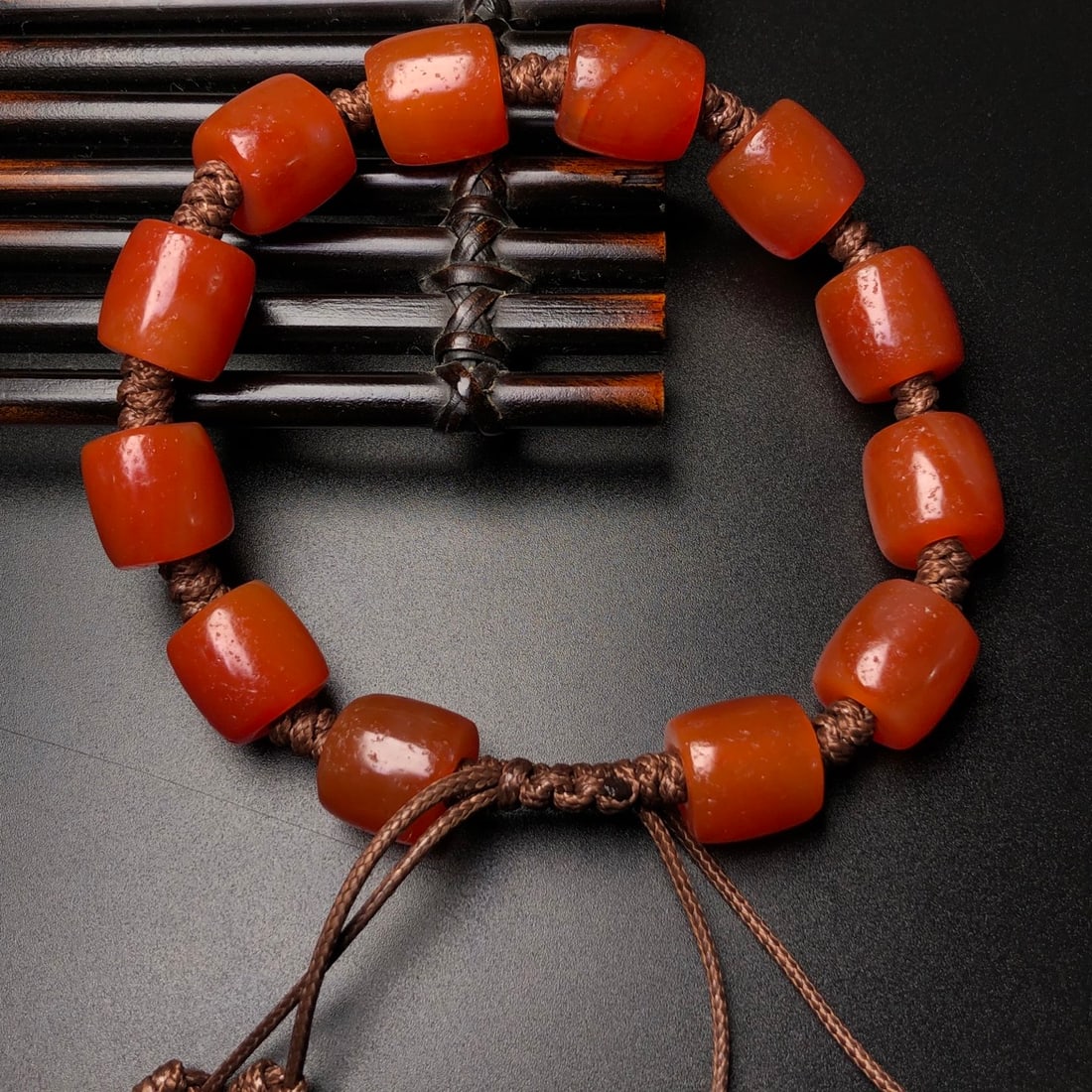Hand knitting Red Agate Hand Chain - 8