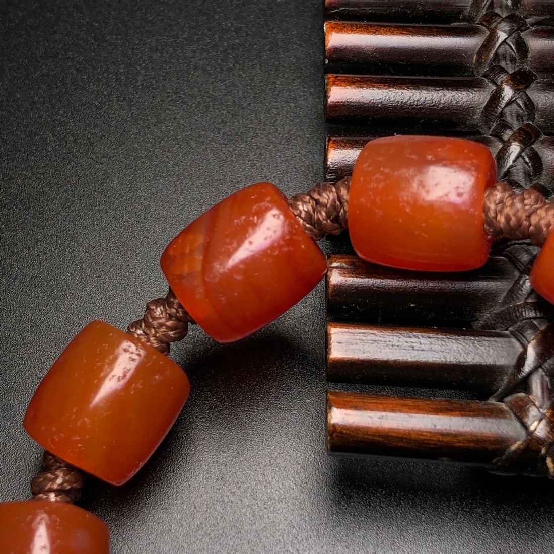 Hand knitting Red Agate Hand Chain - 9