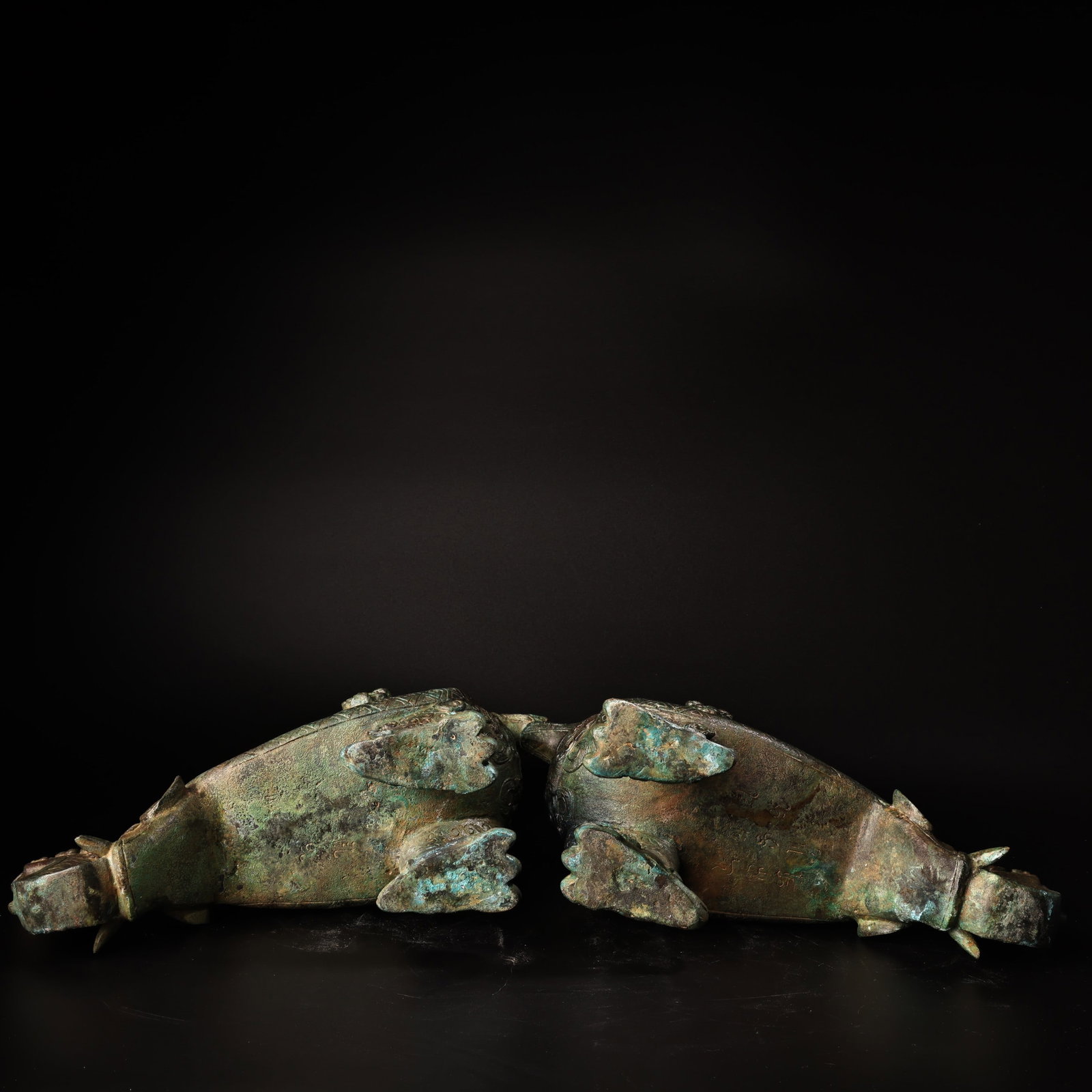 A Pair Bronze Bird Statue - Zun - 5
