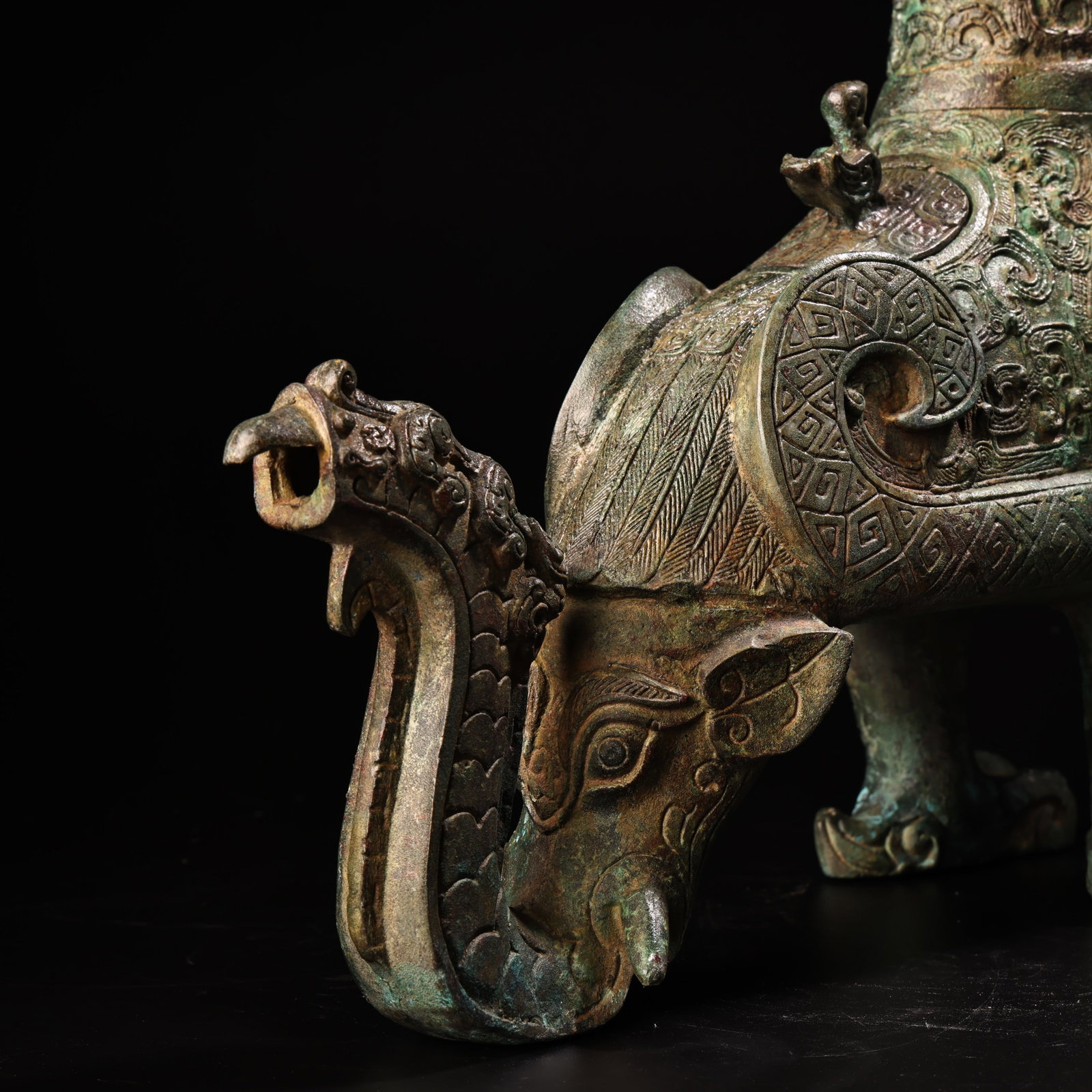 A Pair Bronze Bird Statue - Zun - 8