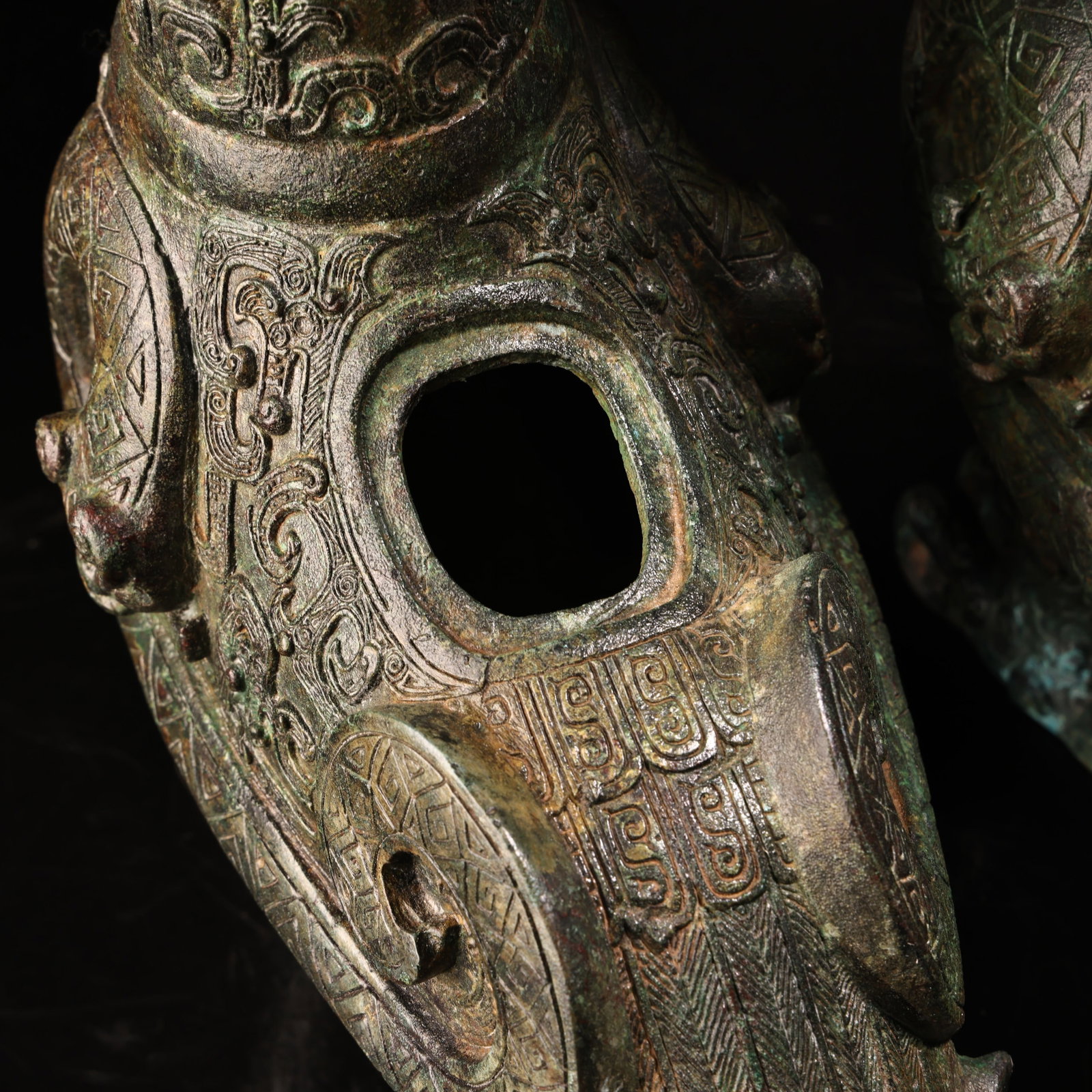 A Pair Bronze Bird Statue - Zun - 9