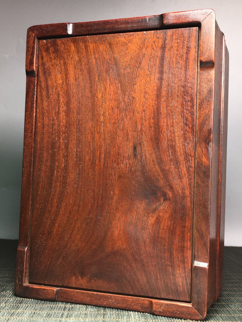 Old Huali Wood Inlay Shell,Shoushan Stone Flower Bird Box - 9