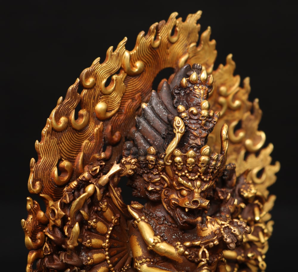 Vintage Gilt Gold Copper Buddha Statue - 5