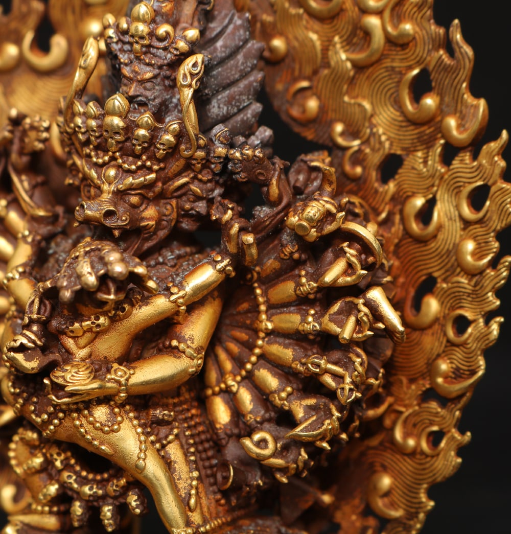 Vintage Gilt Gold Copper Buddha Statue - 6