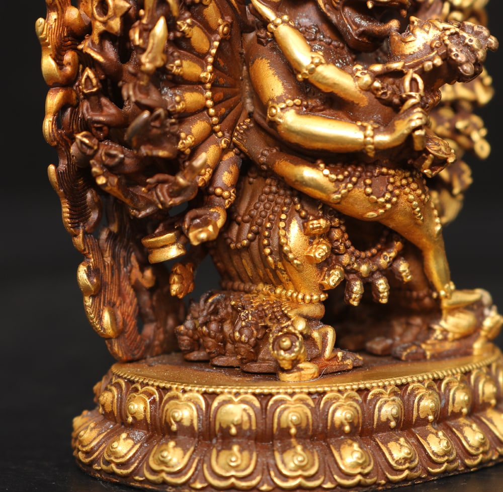 Vintage Gilt Gold Copper Buddha Statue - 7