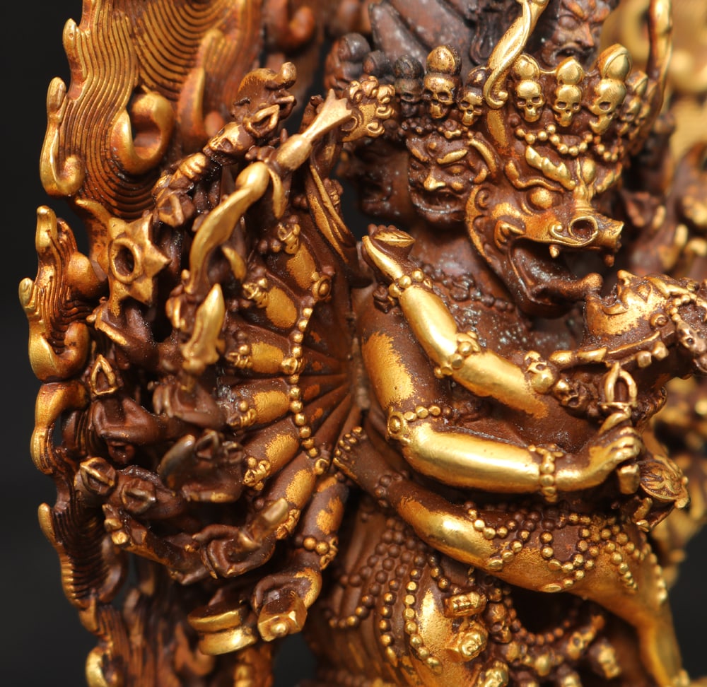 Vintage Gilt Gold Copper Buddha Statue - 8