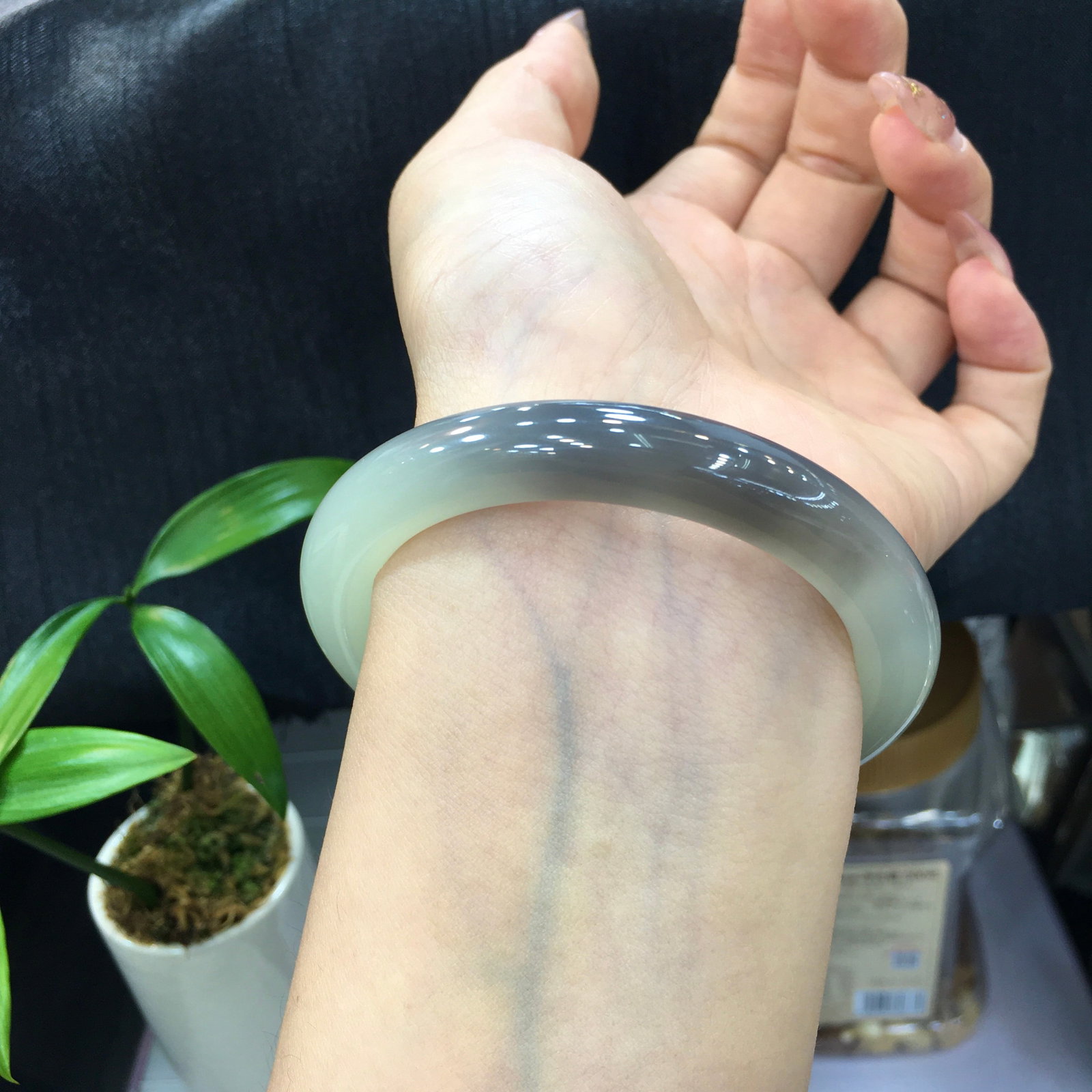 Inside Diameter 53mm Hetian Jade Bracelet - 2