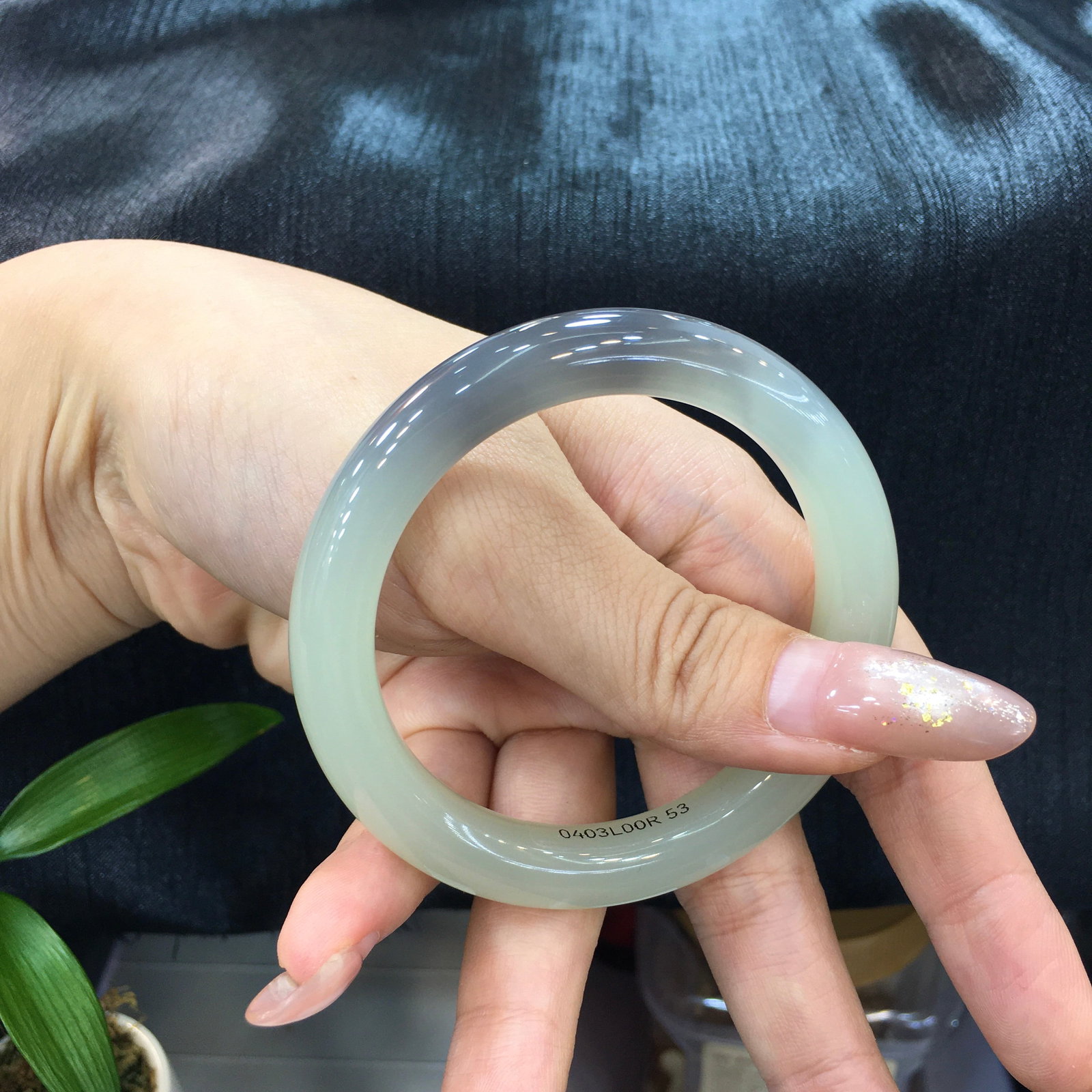 Inside Diameter 53mm Hetian Jade Bracelet - 4