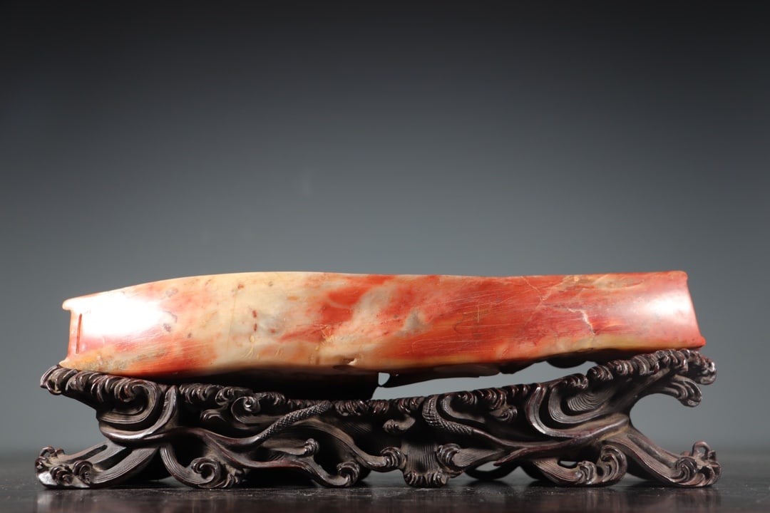 Vintage Shoushan Stone Hand-Carved Statue w Boat & Kids - 9