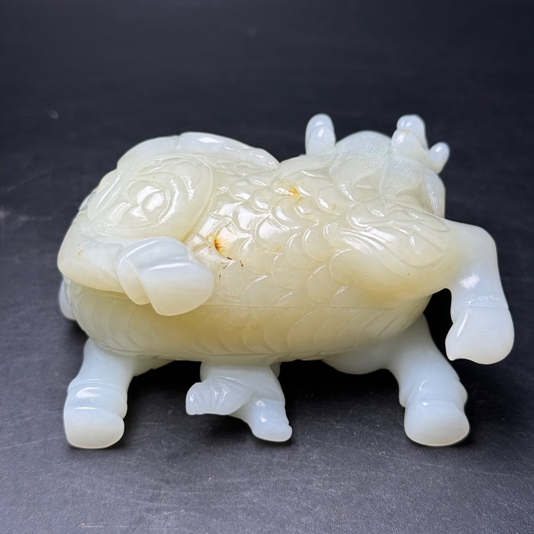 Natural Hetian Jade Hand-Carved Statue w Fortune Kylin - 8