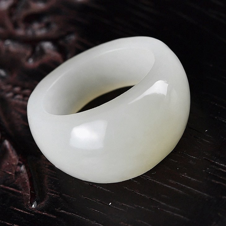 Natural Hetian Jade Hand-Carved Thumb Ring (1 of 6)