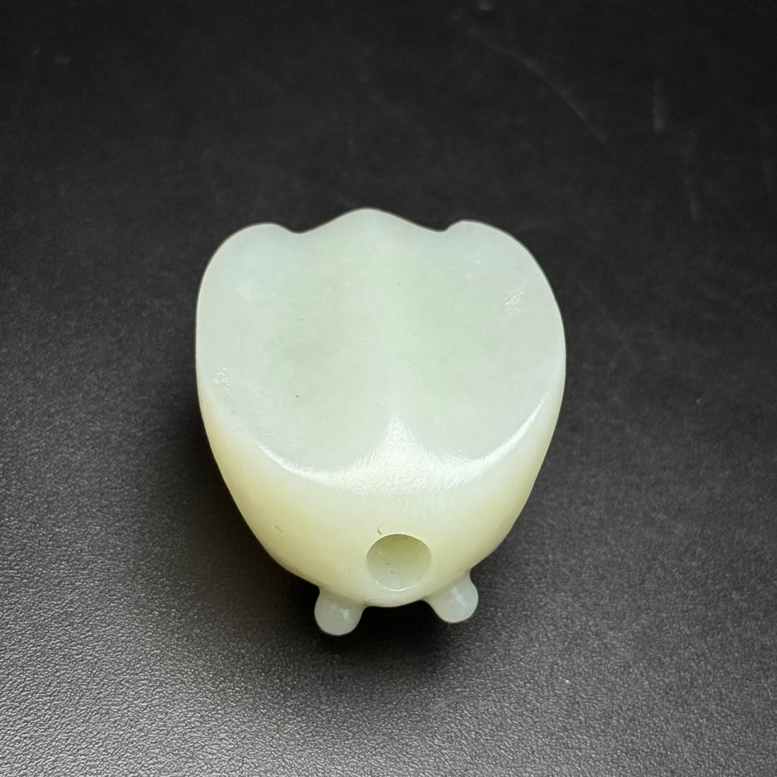 Natural Hetian Jade Hand-Carved Thumb Ring w Cicada - 6