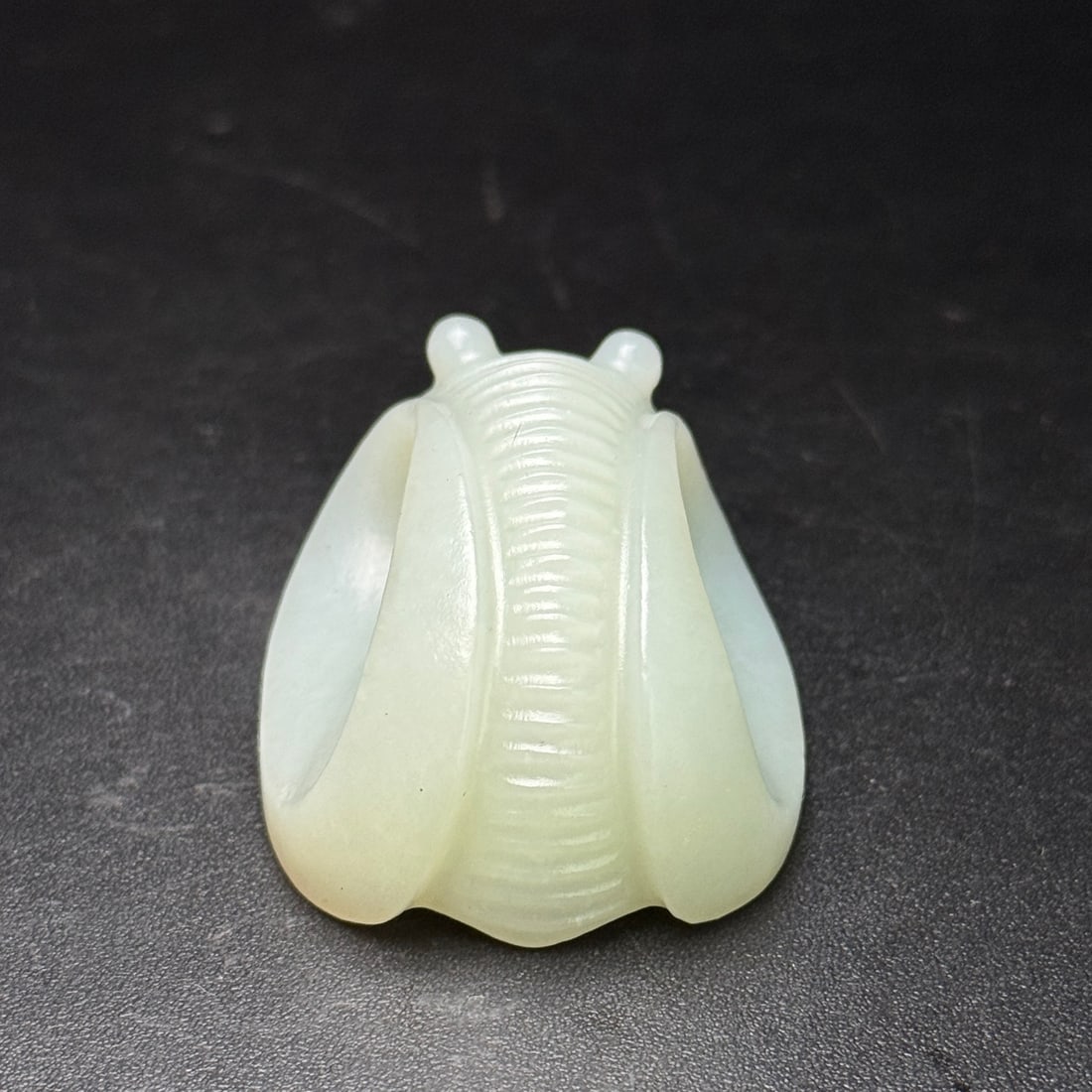 Natural Hetian Jade Hand-Carved Thumb Ring w Cicada - 7