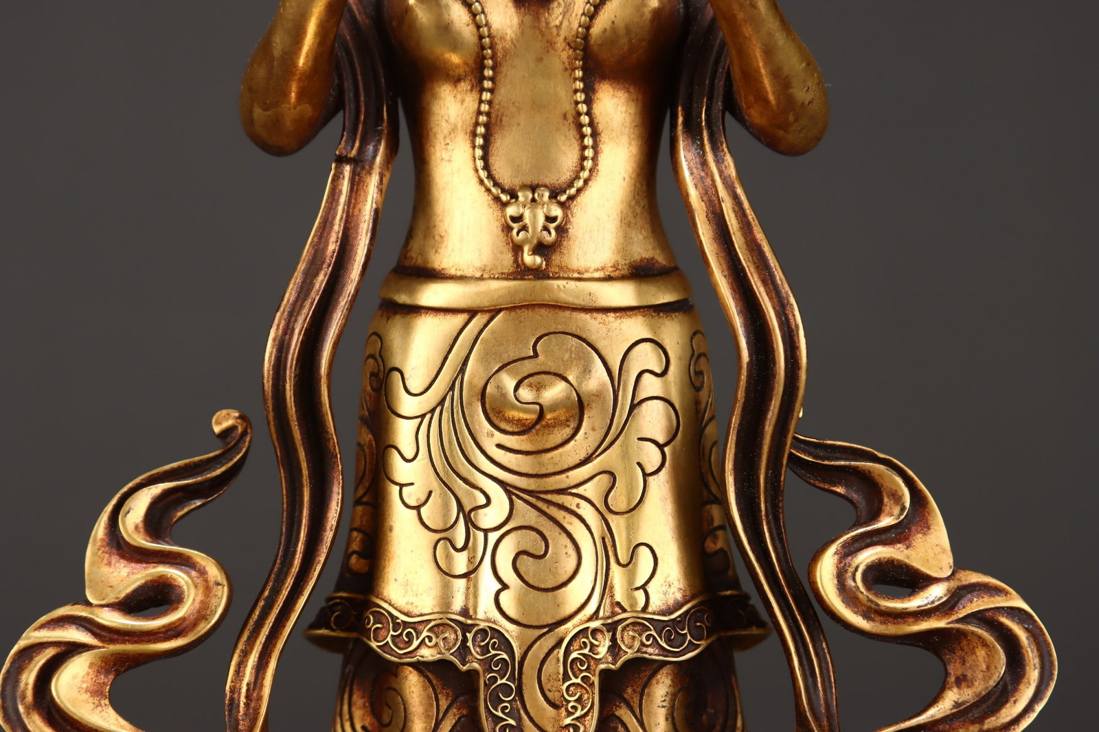 Vintage Gilt Gold Copper Buddha Statue - 6