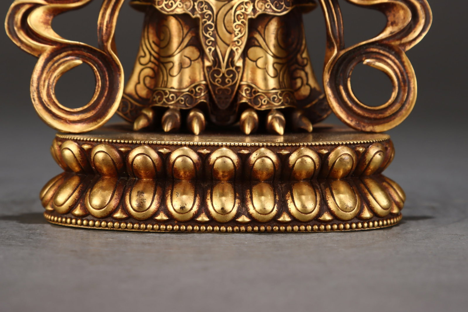 Vintage Gilt Gold Copper Buddha Statue - 7