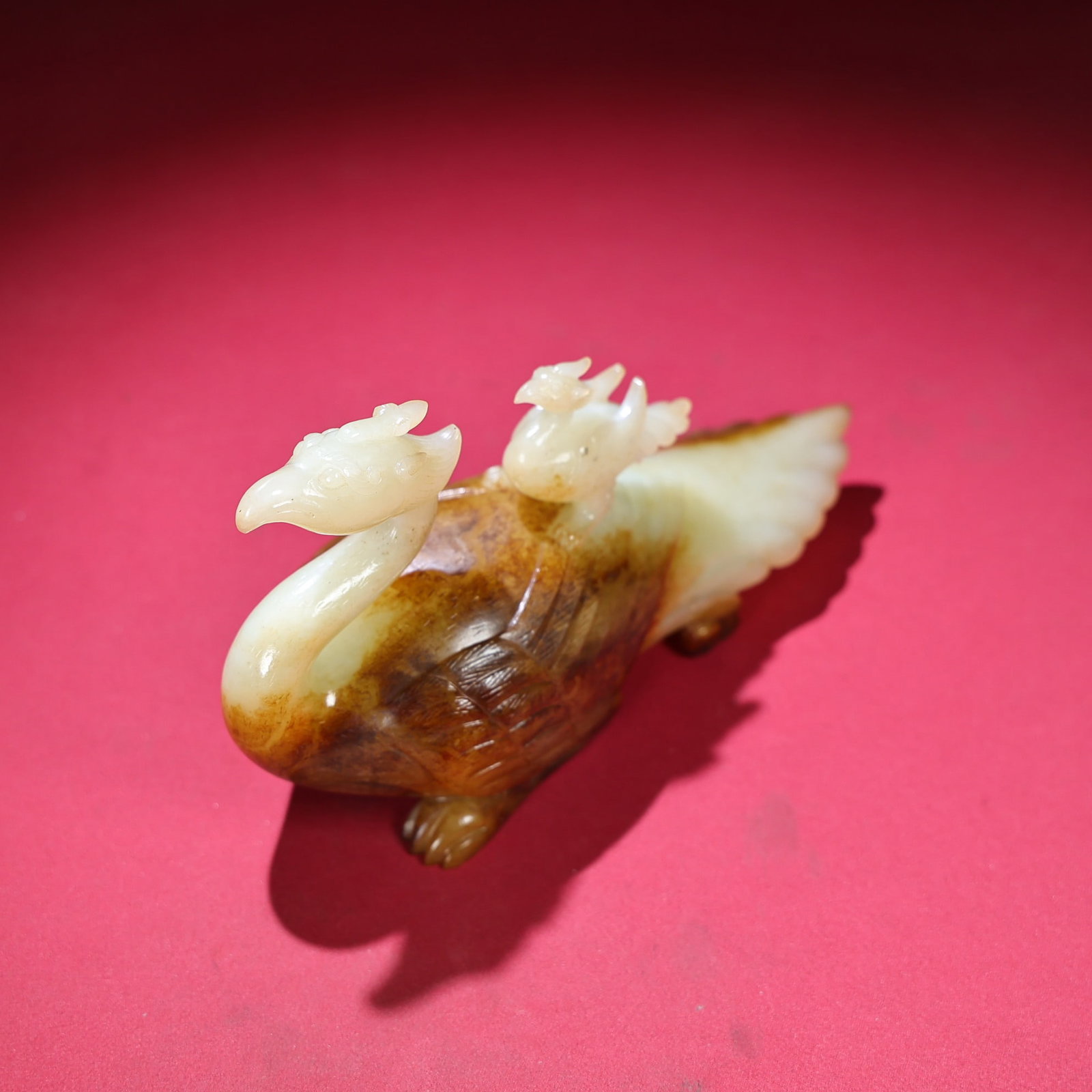 Natural Hetian Jade Hand-Carved Statue w Phoenix - 7