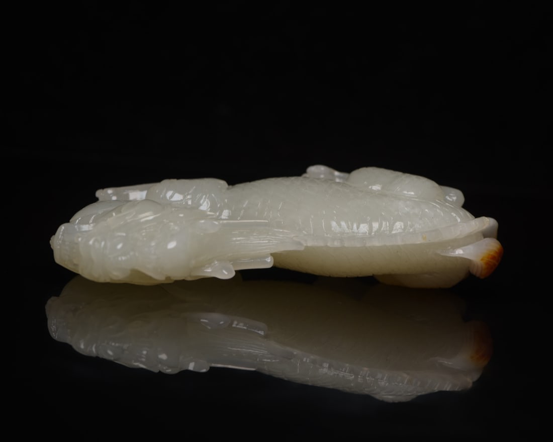 Natural Hetian Jade Hand-Carved Statue w Fortune Kylin - 5