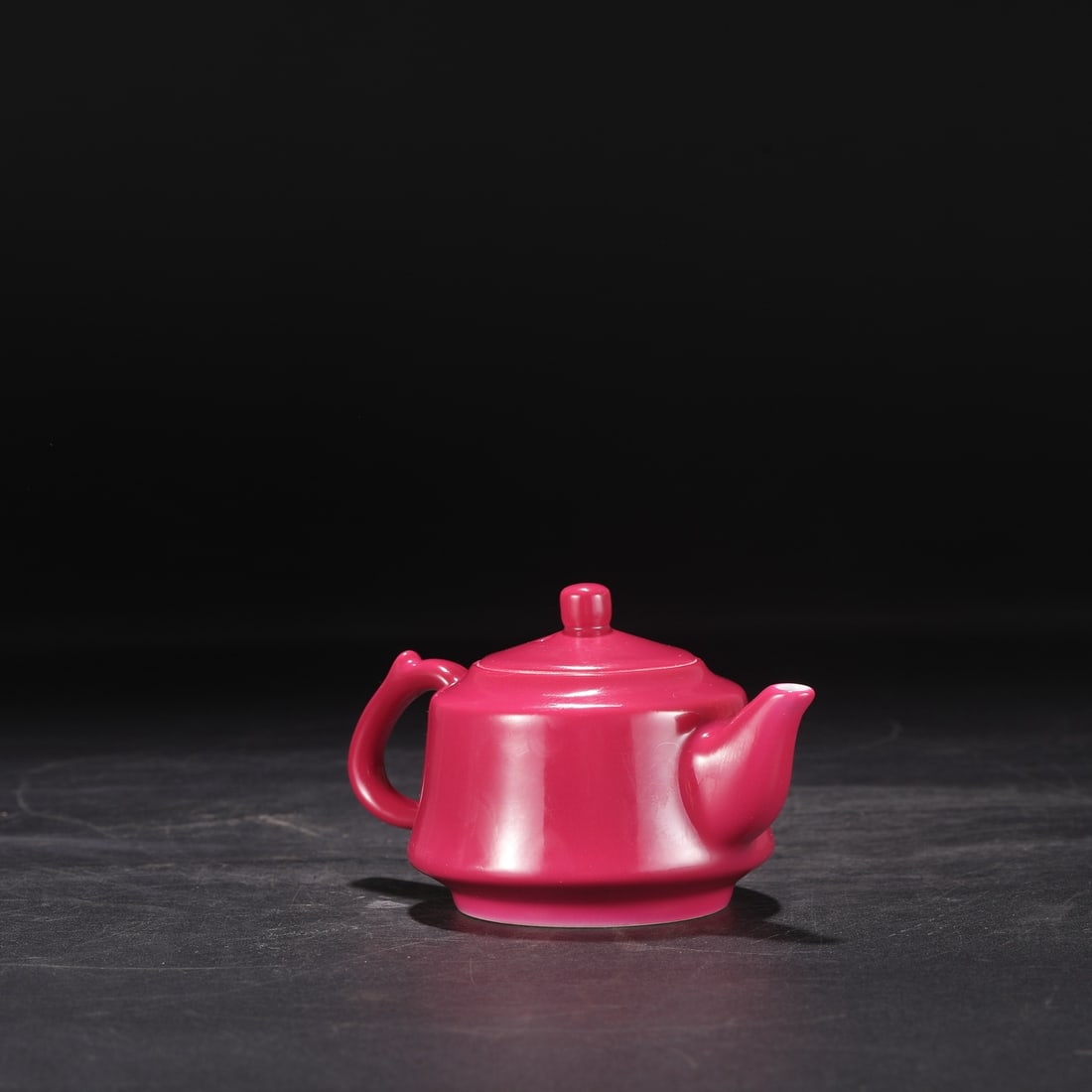 Porcelain Teapot Rouge Red Glaze w Qing Dynasty Yongzheng Mark - 7