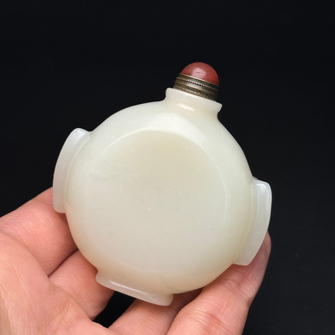 Natural Hetian Jade Snuff Bottle - 8
