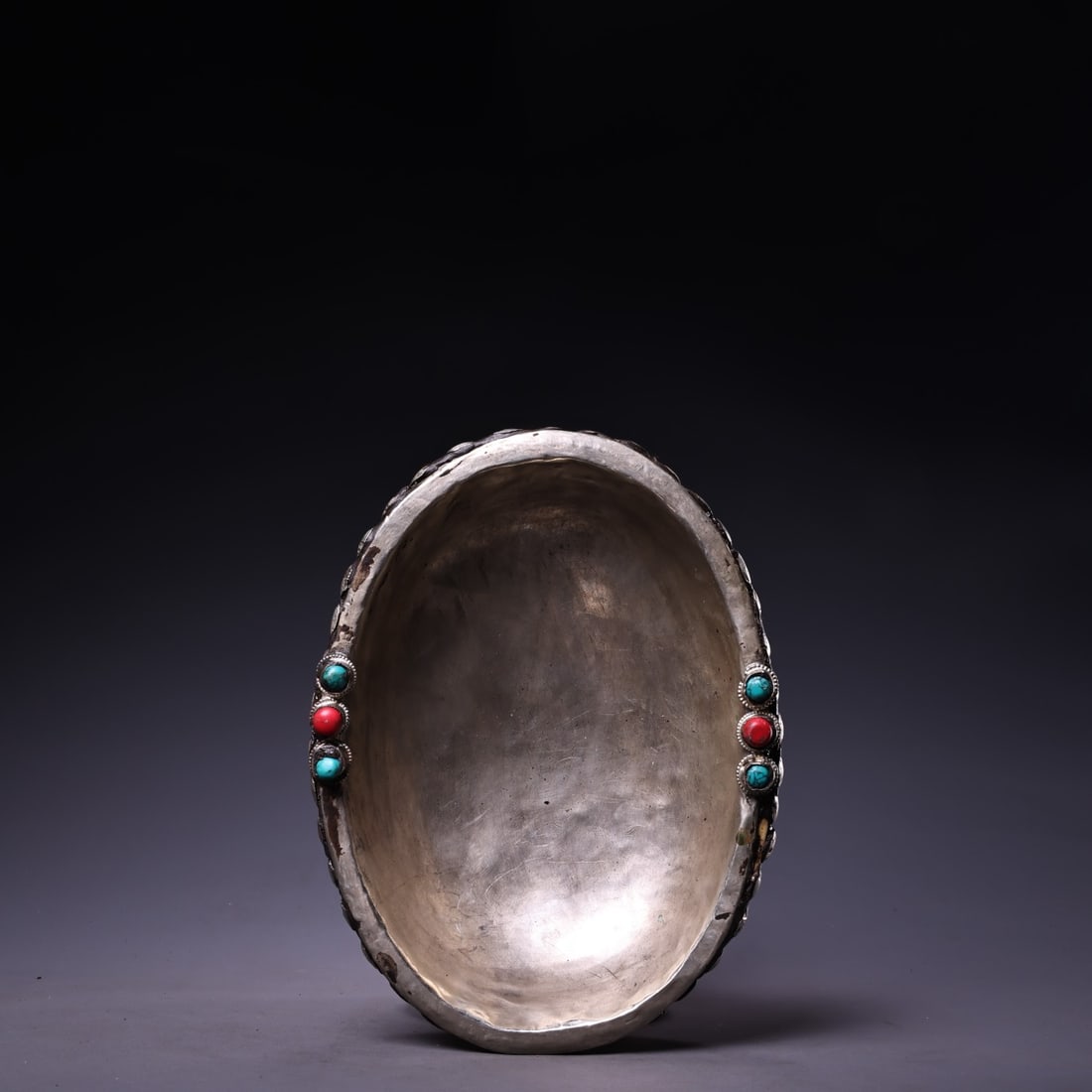 Tibetan Buddhism Pure Silver & Gabbra Bone Bowl - 4