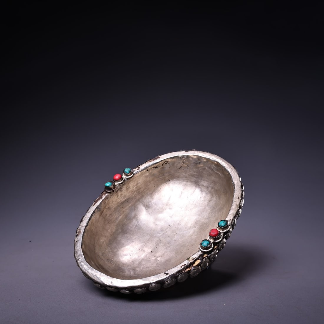 Tibetan Buddhism Pure Silver & Gabbra Bone Bowl - 5