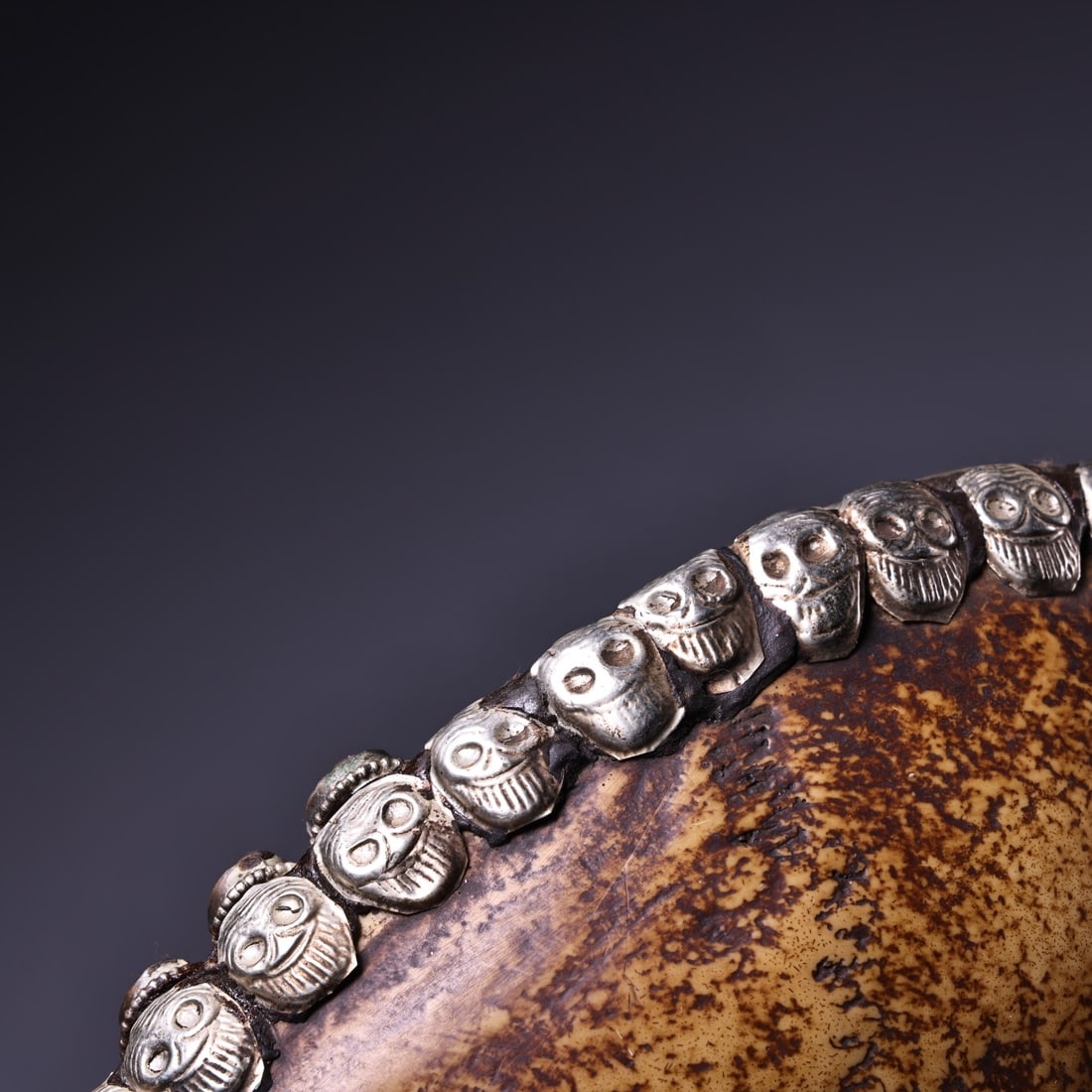 Tibetan Buddhism Pure Silver & Gabbra Bone Bowl - 7