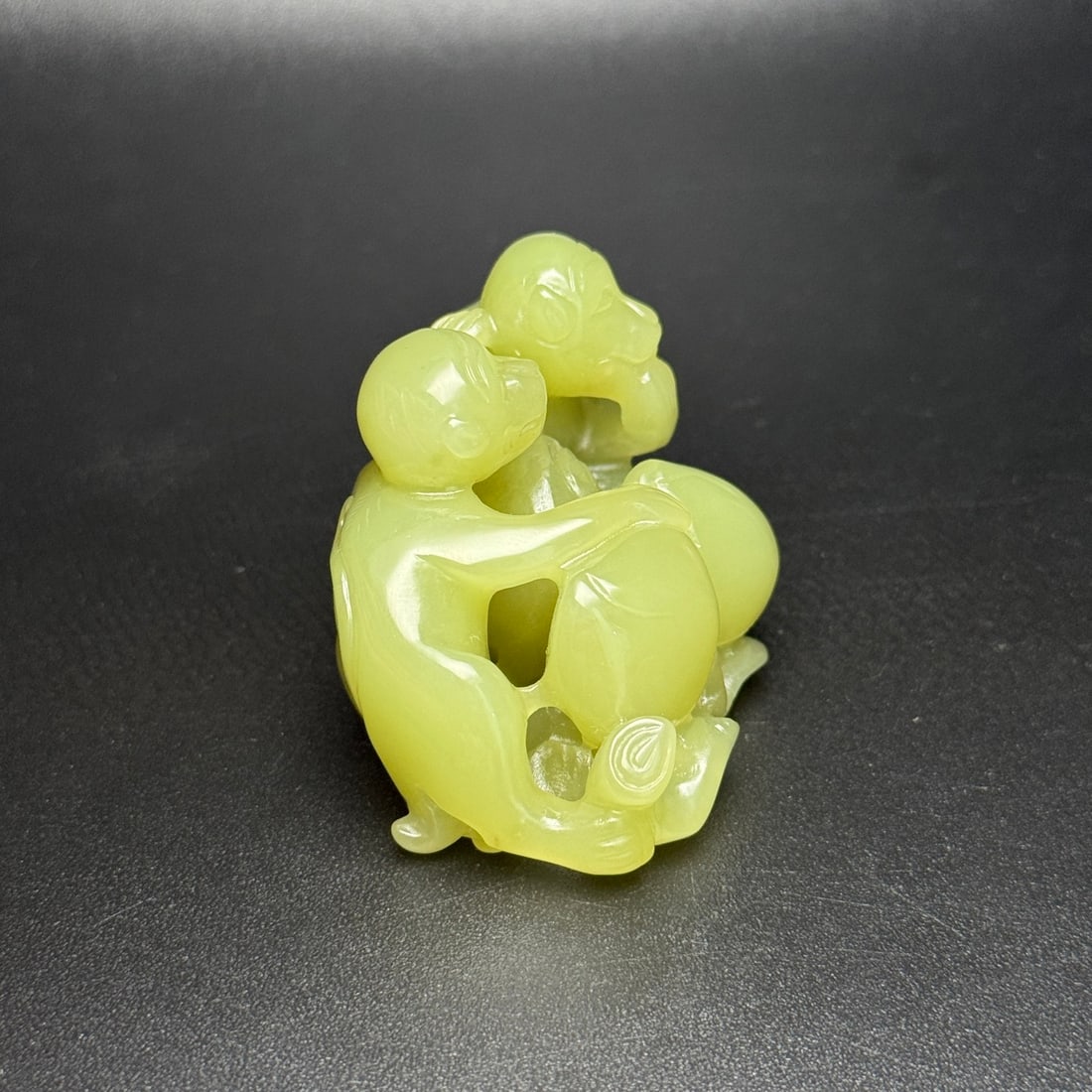 Natural Hetian Jade Hand-Carved Pendant w Monkey - 3