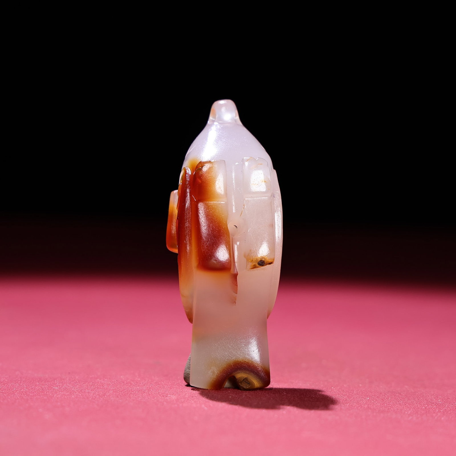Agate Hand-Carved Pendant w Bird - 6