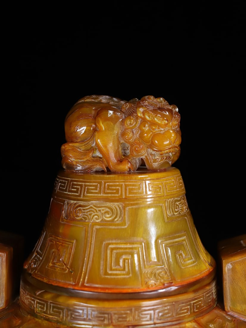 Vintage Ox Horn 3 Leg Double Ear Incense Burner - 10