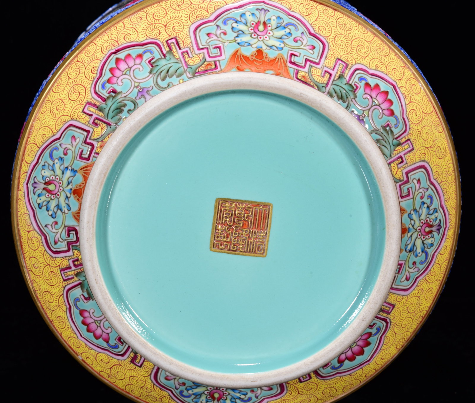 Porcelain Vase Gilt Gold Famille Rose Enamel w Eight Taoism Deity ,Qing Dynasty QianLong Mark - 9
