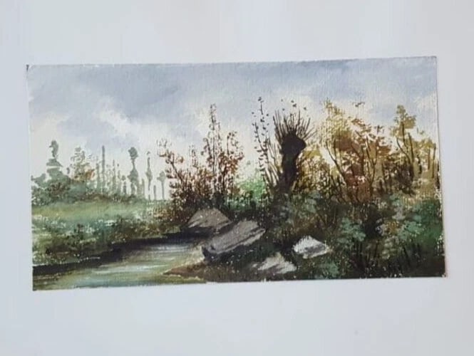 Antique Ink Original Drawing Landscape, Forest and River Artwork: Ink on paper 21 x 13 cm Reserve: $80.00 Shipping: Domestic: Flat-rate of $19.00 to anywhere within the contiguous U.S. International: Foreign shipping rates are determined by destination.