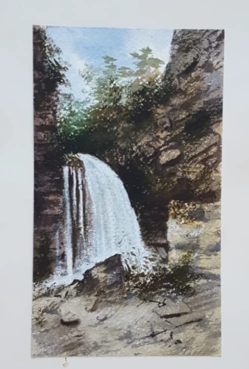Antique Ink Original Drawing Landscape, Forest and Waterfall: Ink on paper 21 x 13 cm Reserve: $80.00 Shipping: Domestic: Flat-rate of $19.00 to anywhere within the contiguous U.S. International: Foreign shipping rates are determined by destination. Internationa