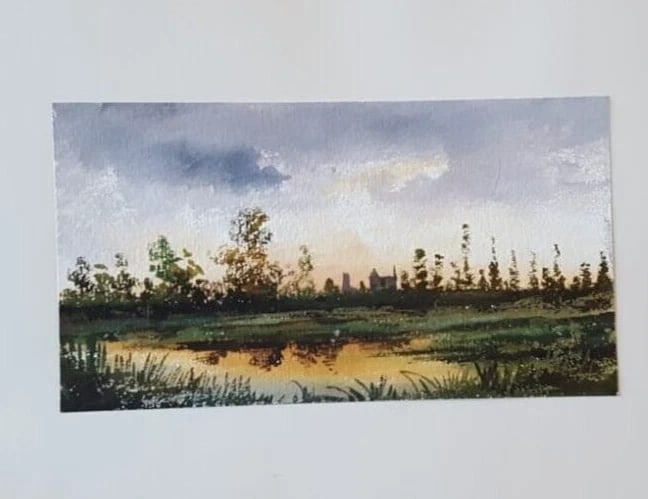 Antique Ink Original Drawing Landscape, Forest and Sunset Artwork: Ink on paper 21 x 13 cm Reserve: $80.00 Shipping: Domestic: Flat-rate of $19.00 to anywhere within the contiguous U.S. International: Foreign shipping rates are determined by destination. Internationa