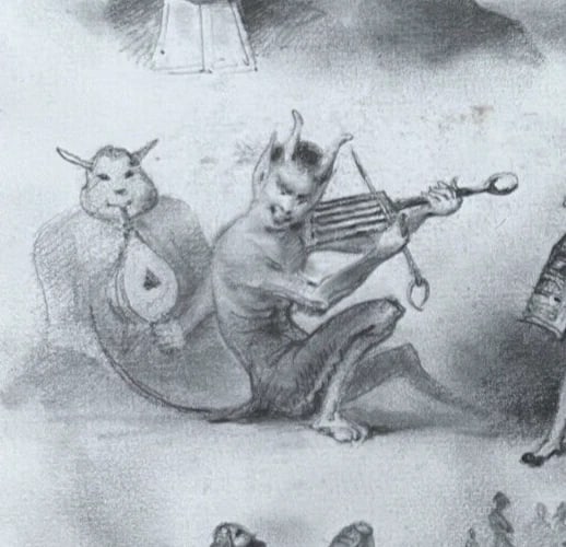 Augustin Roger People Portrait Demons - Drawing Antique Original 19th century - 3