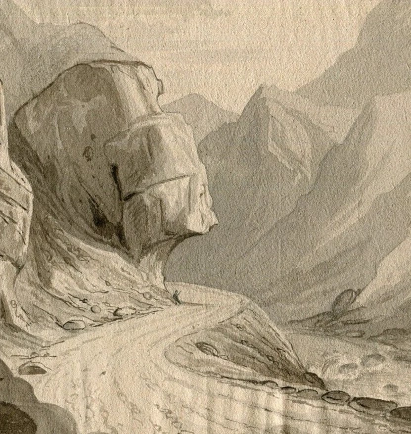 Antique Original Landscape Gorges Ollioules, Mountain, Marseille, Toulon 1850: Ink on paper 19,5 x 26,5 cm stick on paper, crinkle Reserve: $100.00 Shipping: Domestic: Flat-rate of $19.00 to anywhere within the contiguous U.S. International: Foreign shipping rates are
