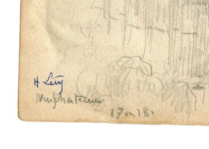Church Village - Drawing Vintage Pencil Original signed Artwork Art - 5