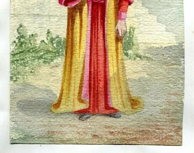 Vintage Drawing Original Italian Religious Man Portrait Artwork - 5