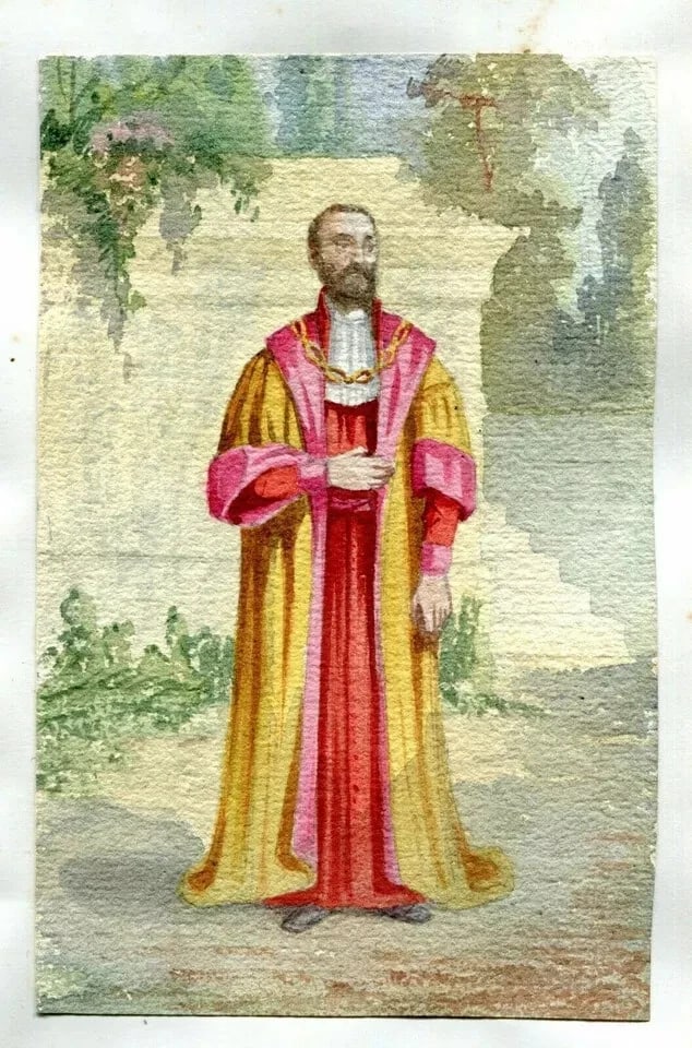 Vintage Drawing Original Italian Religious Man Portrait Artwork - 6