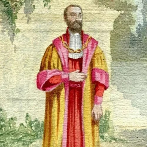 Vintage Drawing Original Italian Religious Man Portrait Artwork - 7