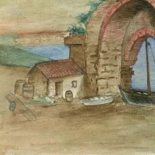 Candle, Béjaïa, Algeria, Landscape, Sea, Soummam Drawing Vintage - 3