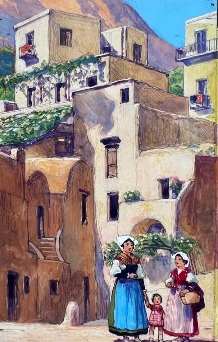 Antique Original Drawing Gouache, Illustration, Alsace, Landscape: Gouache on paper 15 x 10 cm Reserve: $50.00 Shipping: Domestic: Flat-rate of $19.00 to anywhere within the contiguous U.S. International: Foreign shipping rates are determined by destination. Internat